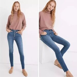 NEW Madewell 9" Mid-Rise Skinny Jeans Button-Front Edition SZ 28